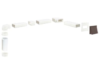 HAFELE SYSTEM 4/4a, 100mm BROWN COWLED 3m RIGID/FLEXIBLE DUCTING SET, 565.30.150